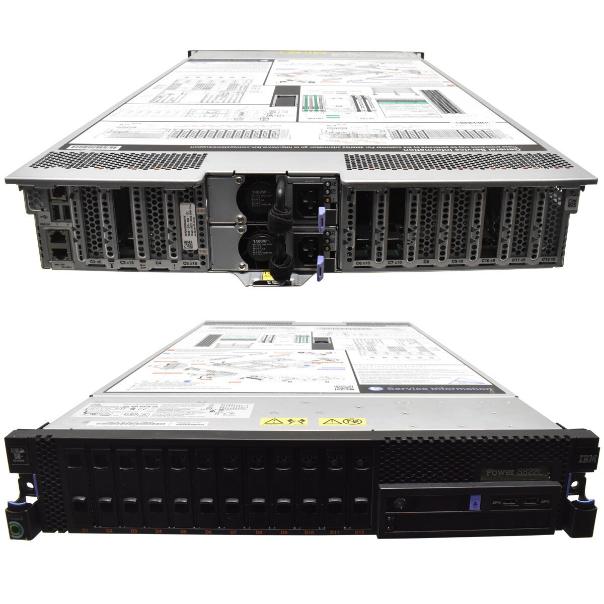IBM Power S822 2x Power8 3,425GHz 10C CPU 256GB RAM PC4 12x SFF 2.5 8284-22A