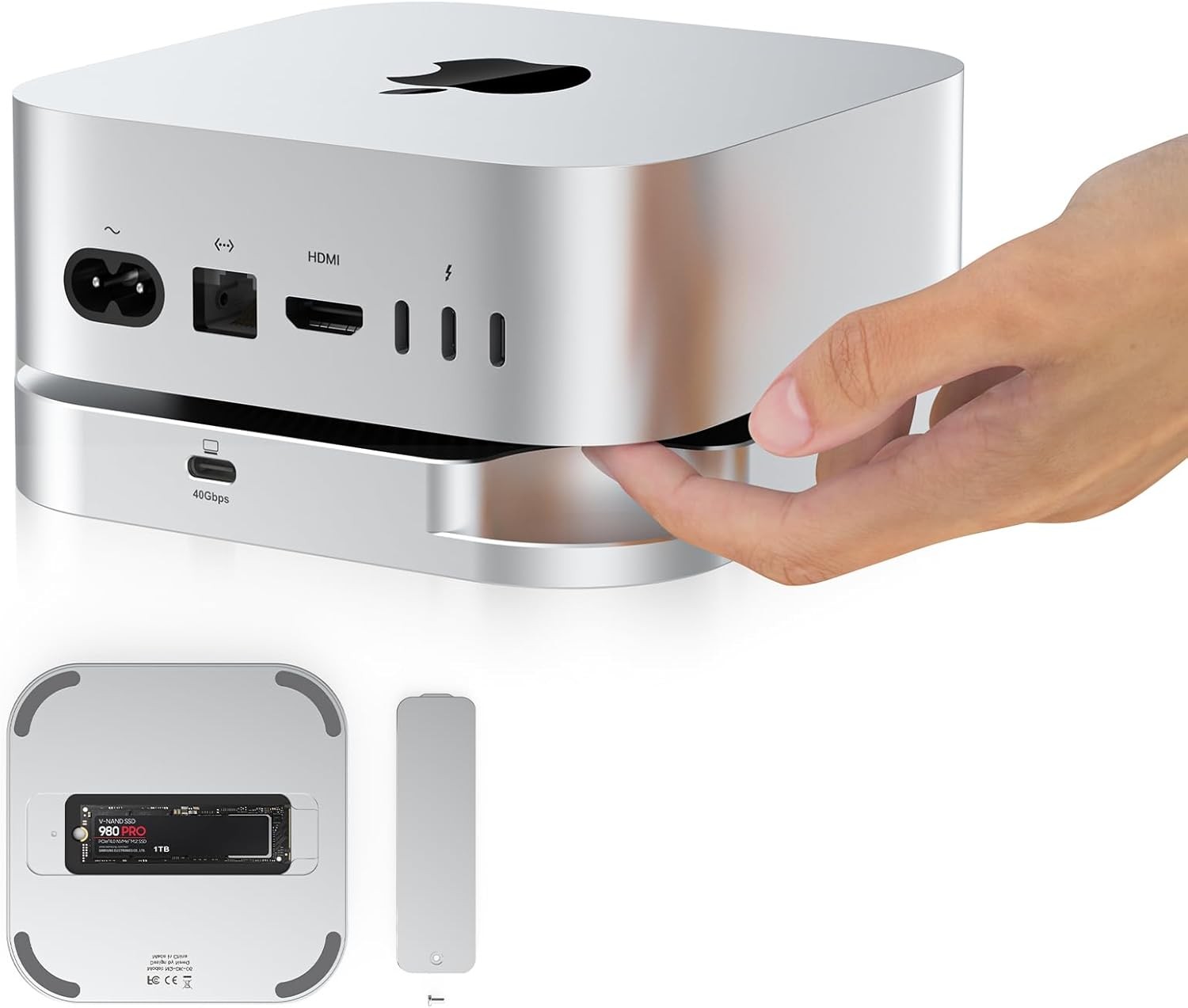 40Gbps M.2 NVMe SSD Enclosure Mac mini M4 Designed