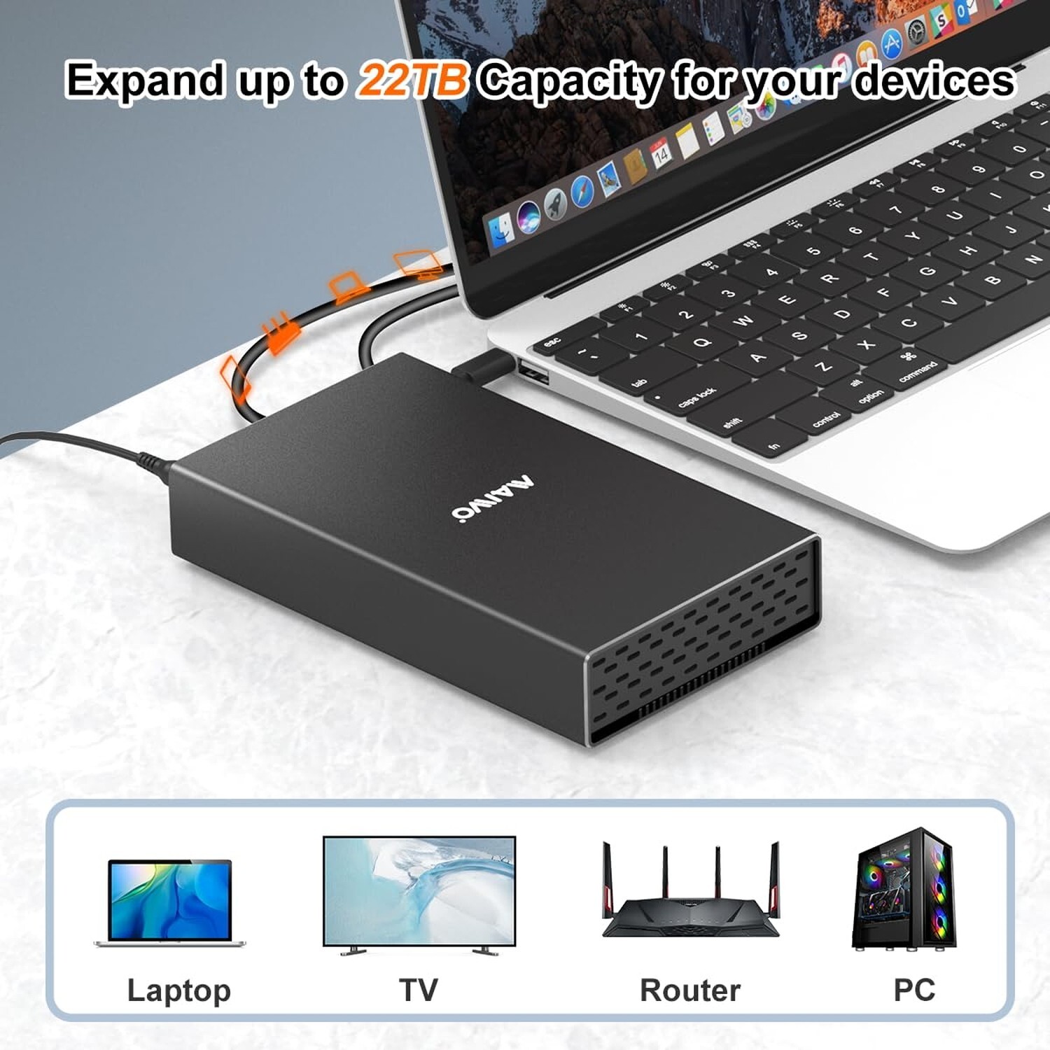 MAIWO External SAS Enclosure,SAS/SATA Hard Drive Enclosure for 2.5/3.5 inch S…