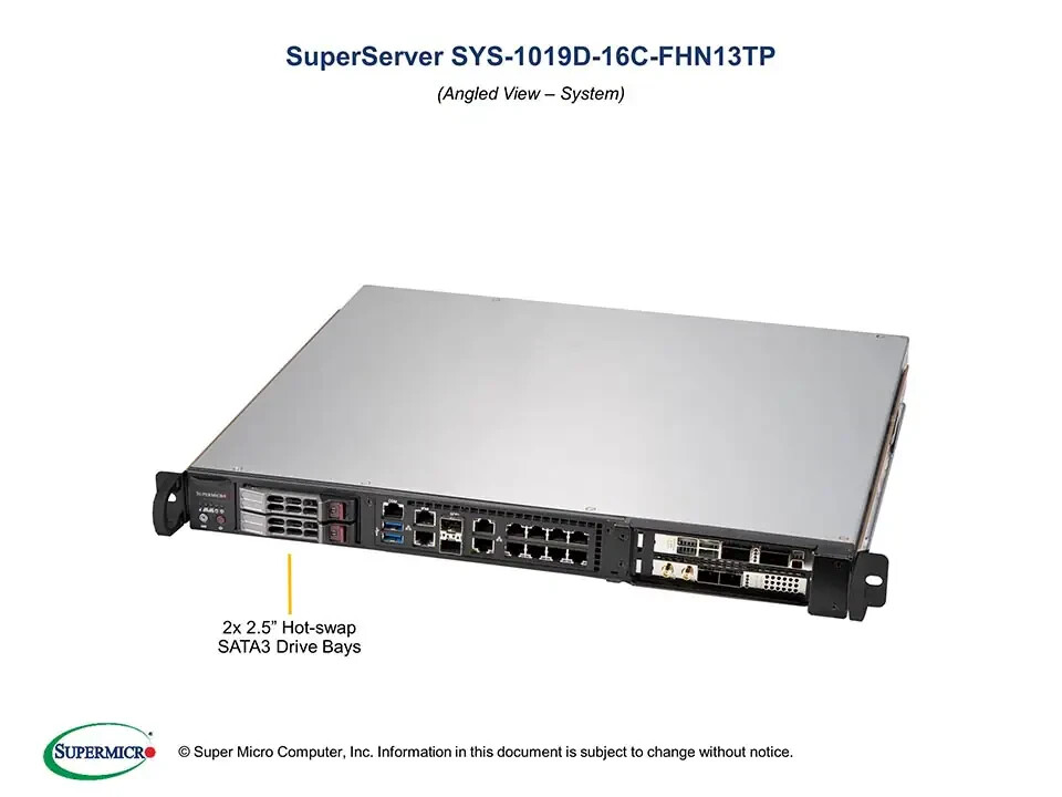 Supermicro SYS-1019D-16C-FHN13TP Server with 16-Core CPU NEW IN STOCK 5 Year Wty