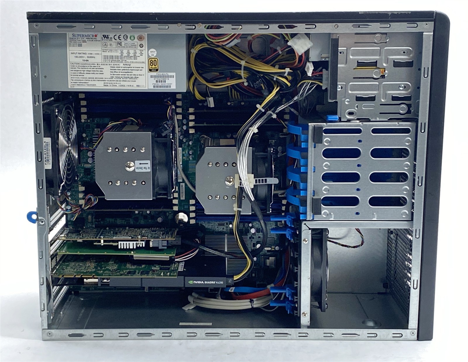 Supermico 732-9 7037A-i Tower Server 2*E5-2690 V2 3.00GHz CPU 64GB RAM K4200