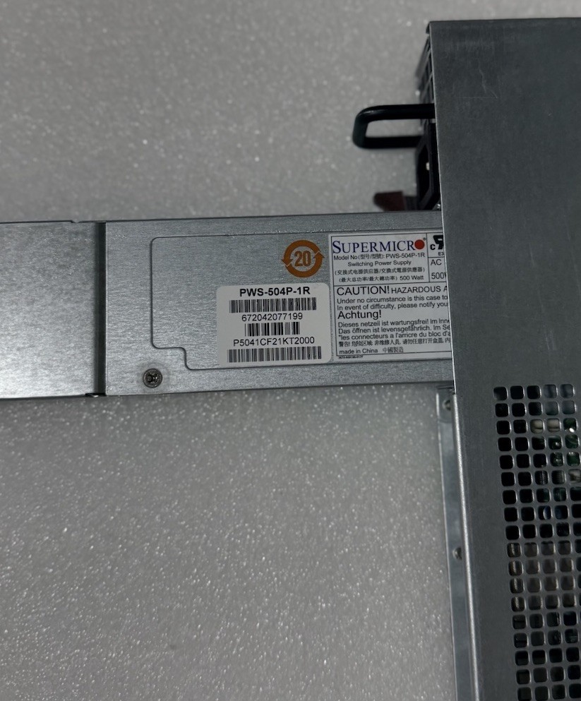 Supermicro 1U Server X10SLM+-F E3-1220v3 3.1ghz / 32GB / No HDD 2x 500W