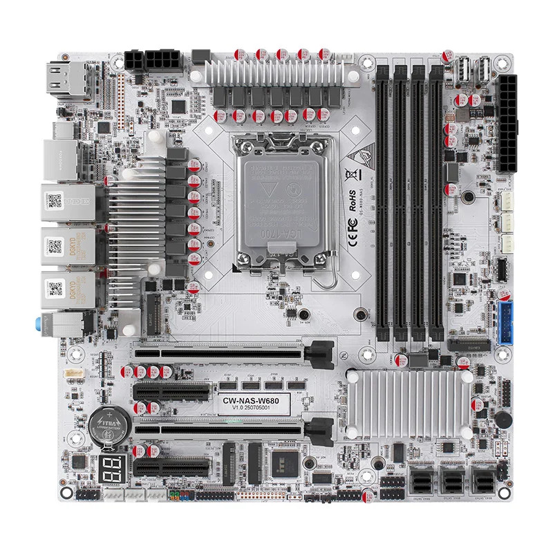 W680 NAS motherboard supports 12-bay server-grade SATA four D5 slots ECC 10G