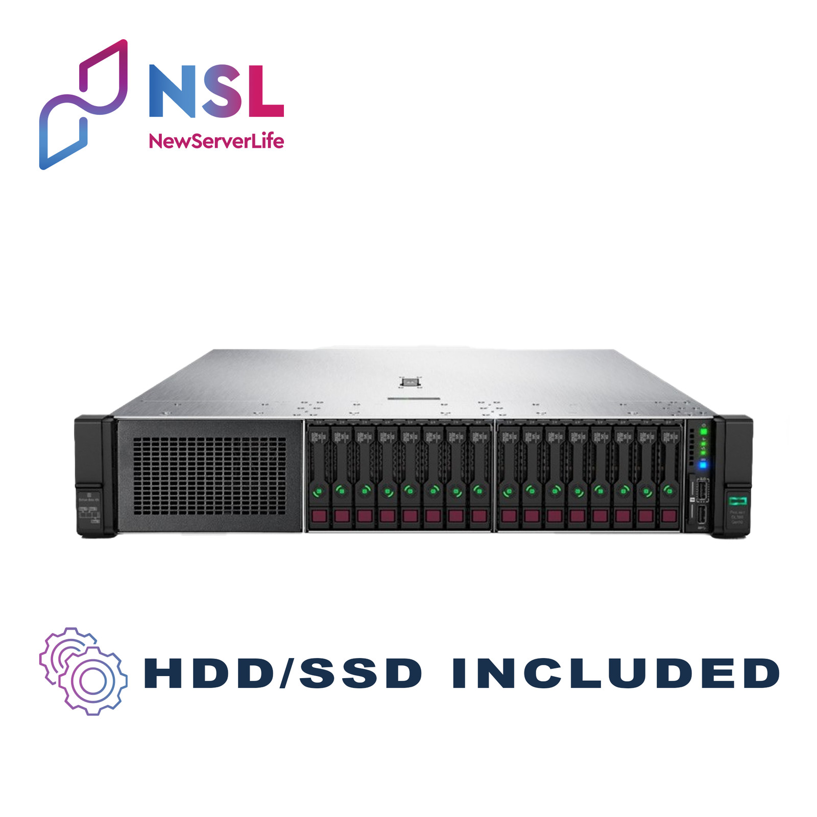 HP DL380 Gen10 16SFF 2x Gold 6248 2.5GHz =40C 64GB P408i-a 2x 800GB SSD 4xRJ45