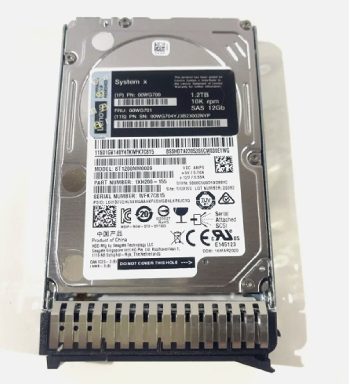 One New Lenovo 00WG700 00WG701 1.2TB SAS 10K 12G SAS 2.5″ G3HS HARD DRIVE M5/X6