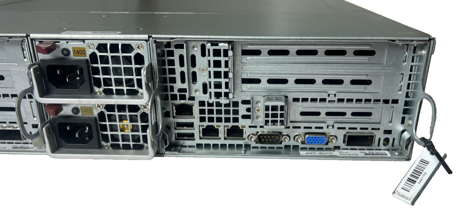 Supermicro CSE-827 2x H8DGT-HF/H8DGT-HIBQF 4 x AMD 6128 @2.0GHz, 32GB Mem Each