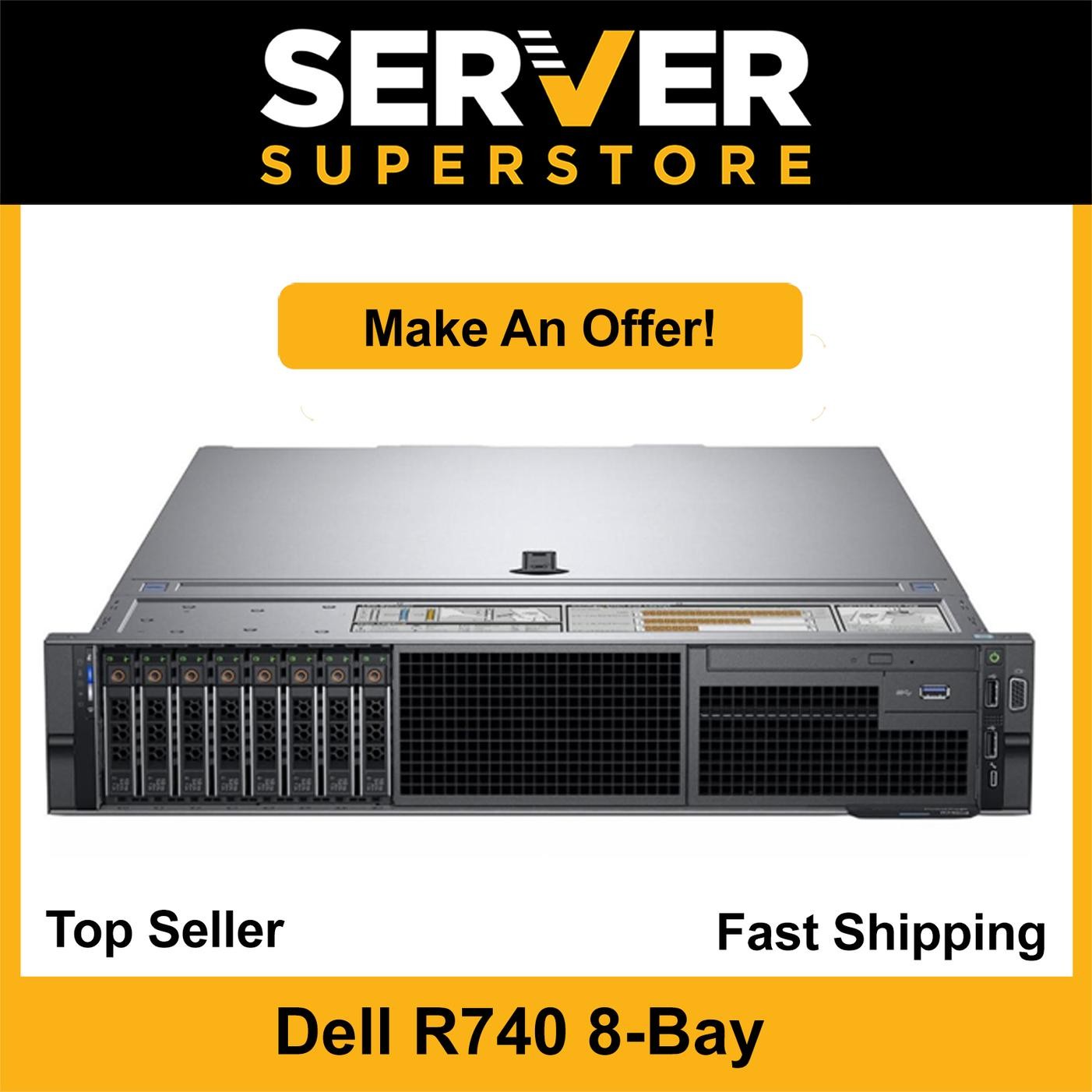 Dell PowerEdge R740 Server 2x Gold 5122 – 3.60GHz | 32GB RAM | H730P | 2x trays