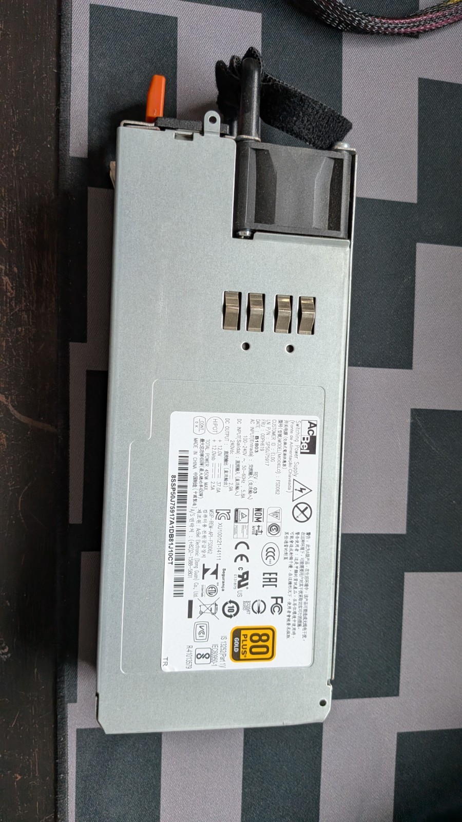 Lenovo ThinkServer TS460 PSU + Controller Plate W/ Cables