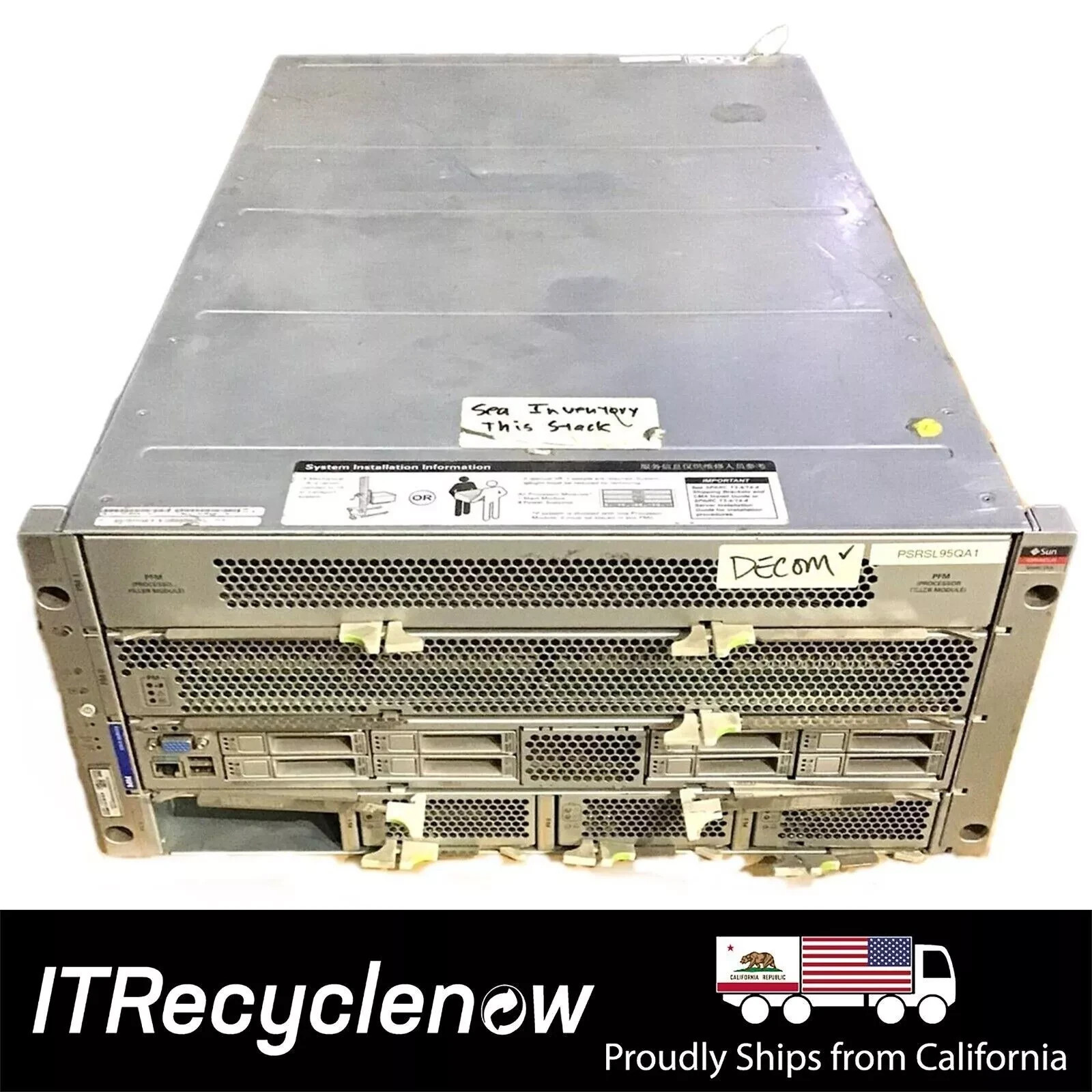 Sun Oracle SPARC T4-4 5U 8 Bay Server 2.5″ SAS 4x 2060W 1x 10GbE QSFP 64GB DDR3