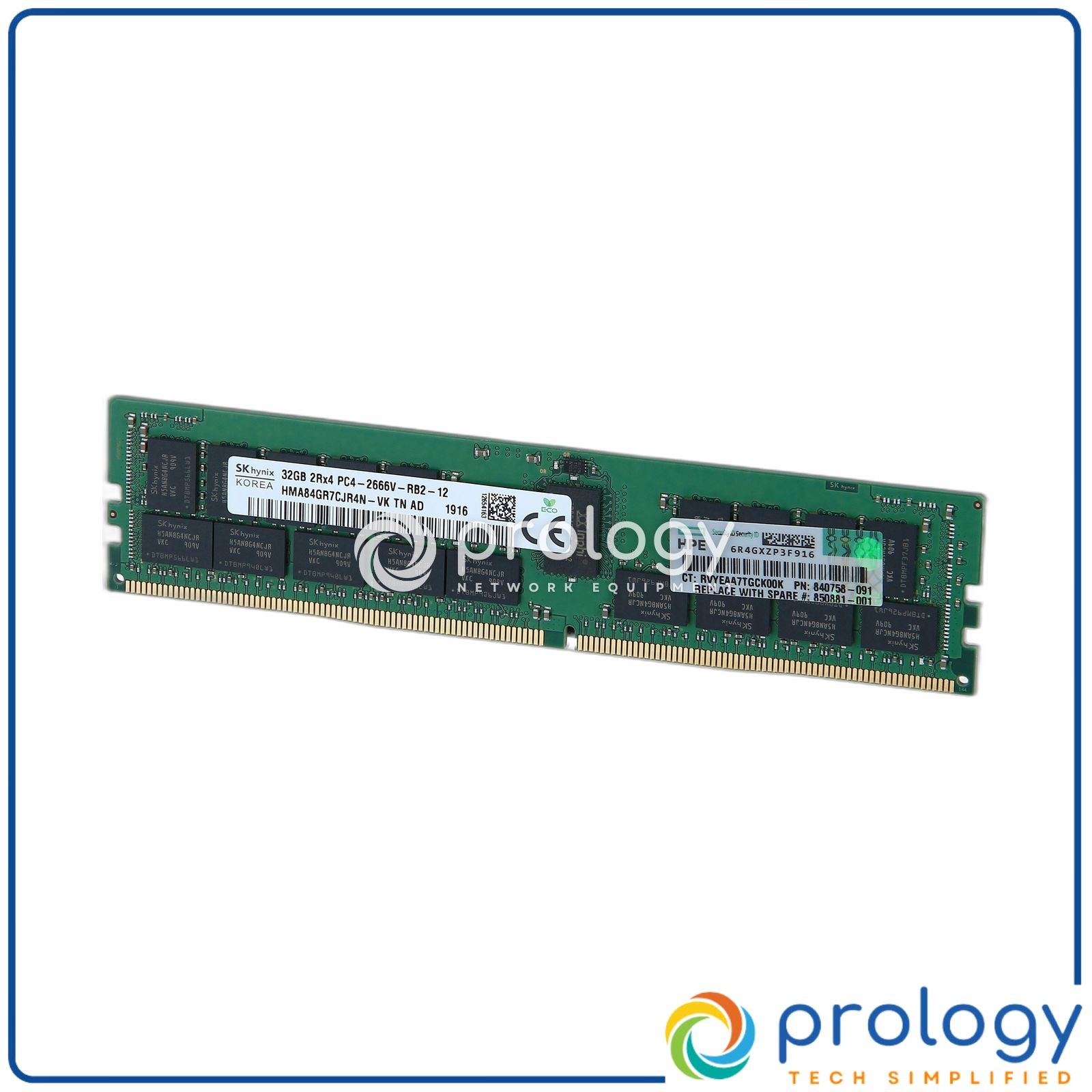 HP 840758-091 32Gb 2Rx4 2666V ECC Server Memory PC4-21300R