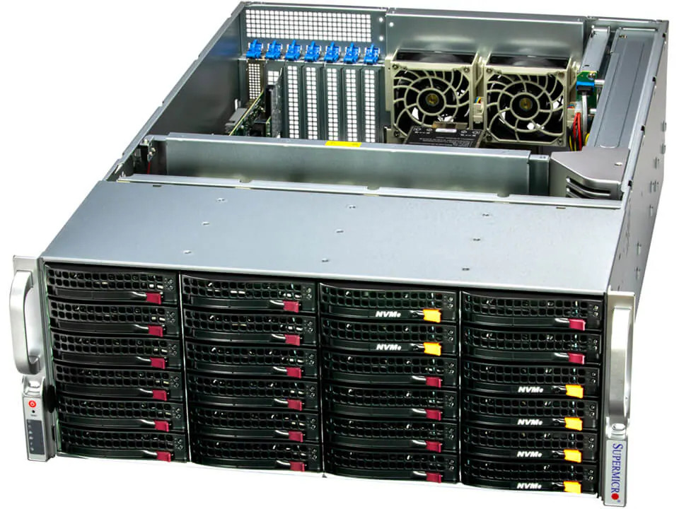 Supermicro SSG-641E-E1CR24H 4U Server – 24-Bay X13DEI-T 1200W Redundant PWS