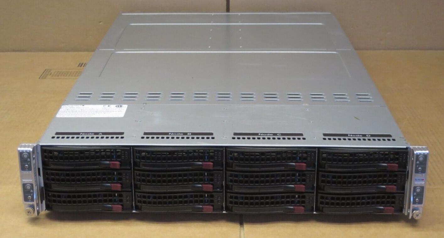 Supermicro 6028TP-HTR 4x X10DRT-P Node 8x E5-2650v3 128GB 12x 3.5″ 2U CTO Server