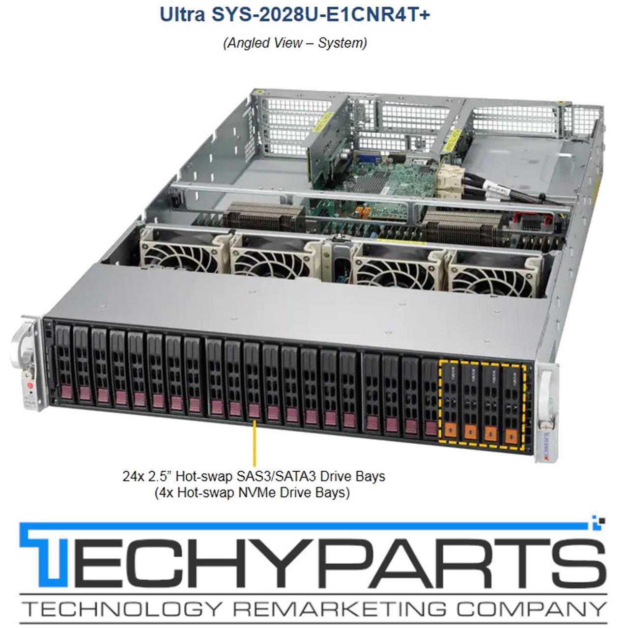 Supermicro SYS-2028U-E1CNR4T+ 2U 24-Bay 2.5″ Rackmount Server w/ X10DRU-i+ CTO