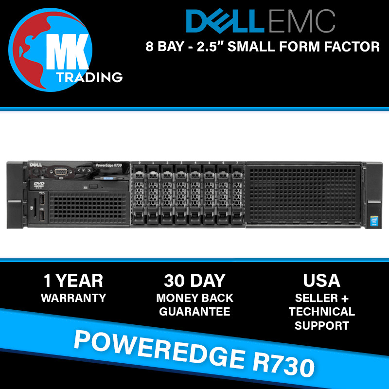 Dell PowerEdge R730 8B SFF 2U Server -V1- Choose CPUs/RAM/Drives – Wholesale