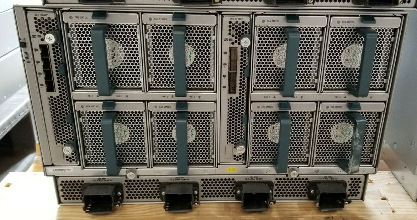 CISCO UCS 5108 BLADE SERVER CHASSIS with 8x FANS 4x PSUs 2x FABRIC MODULES!