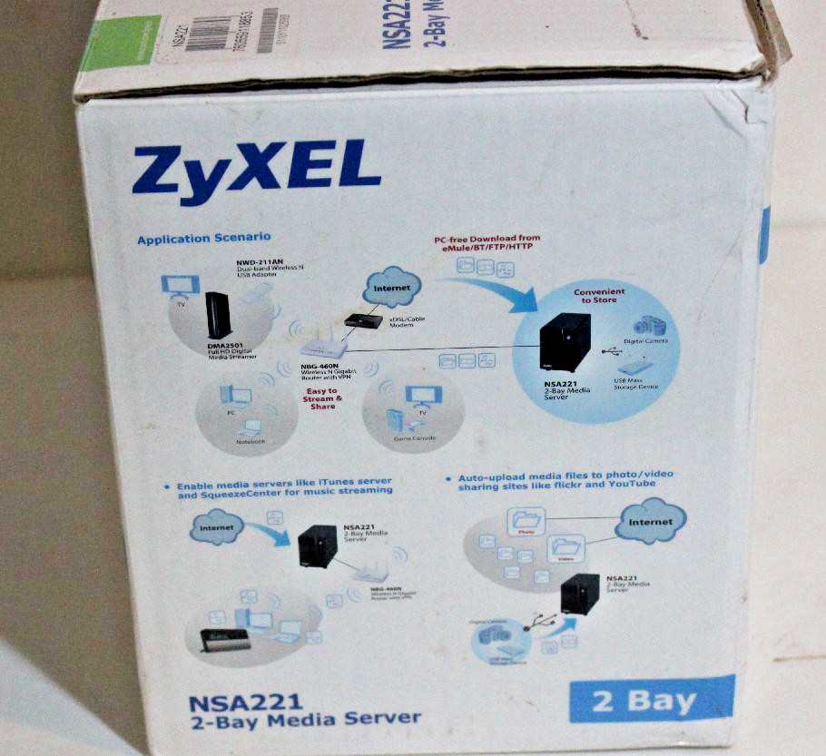 ZyXEL 2-Bay Power Media Server NSA221 NOS (READ DESCRIPTION)