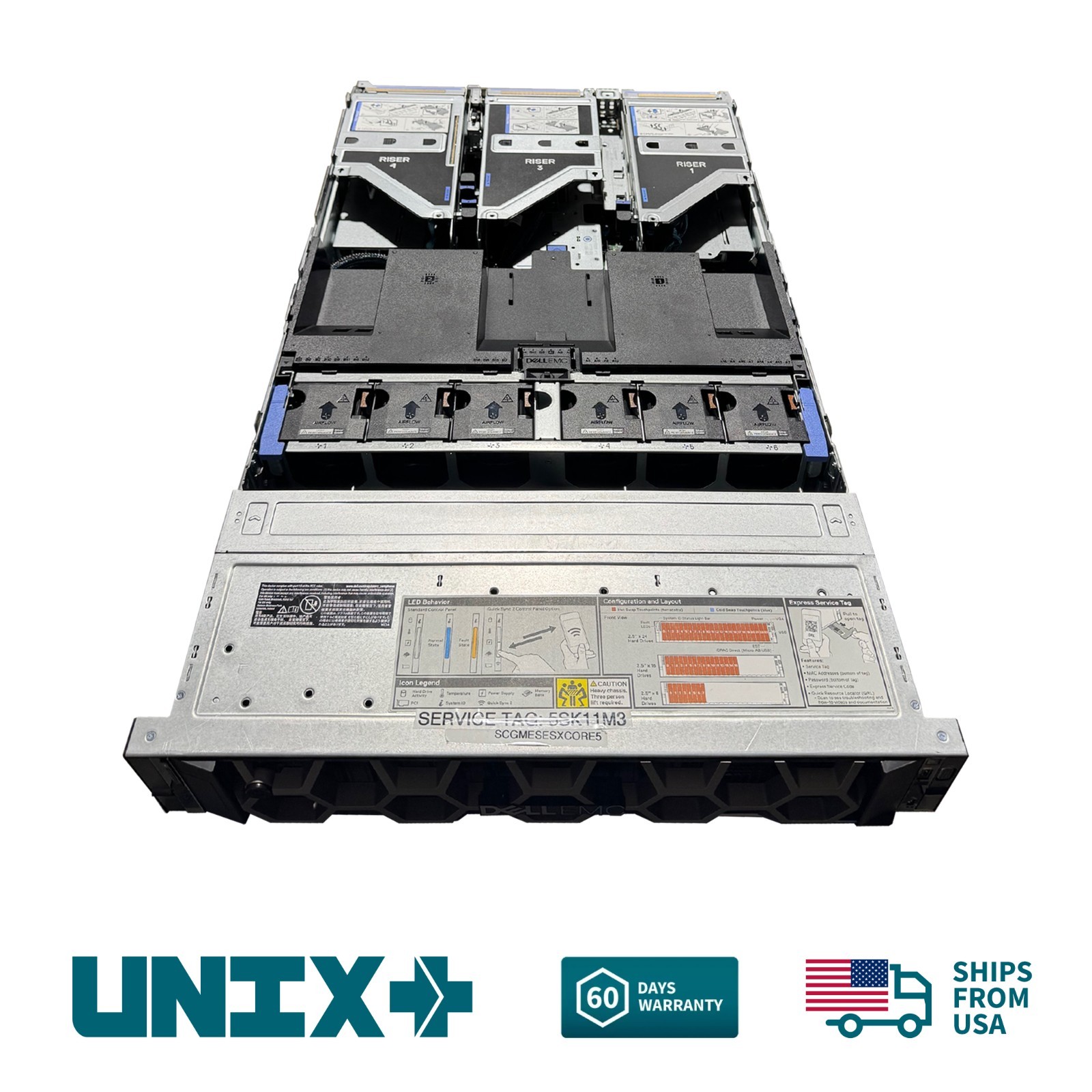 Dell UXP R7525 16x 2.5″ SAS 2U Server H745 Raid 2x AMD EPYC 7H12 64C 512GB DDR4