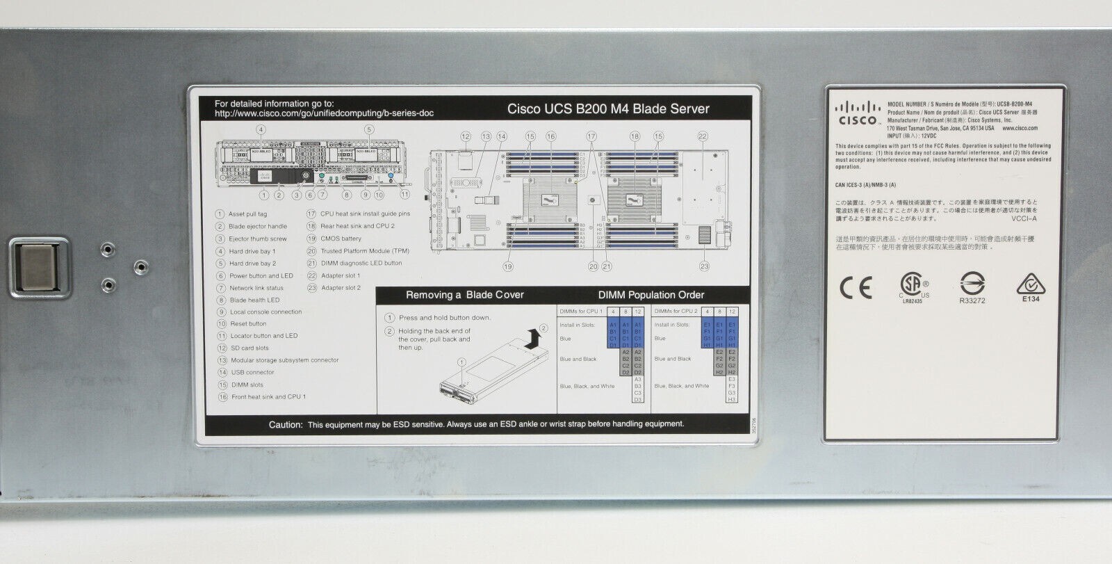 Cisco UCS B200 M4 Blade Server Barebone System with 2 Heatsinks of Socket 2011