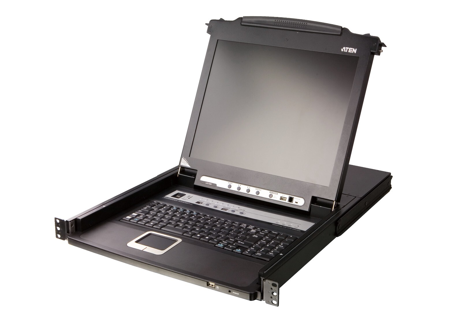 ATEN CL5708M 17″ LCD KVM Switch 8-Port Slideaway Rackmount Console 1U Daisy-Chai