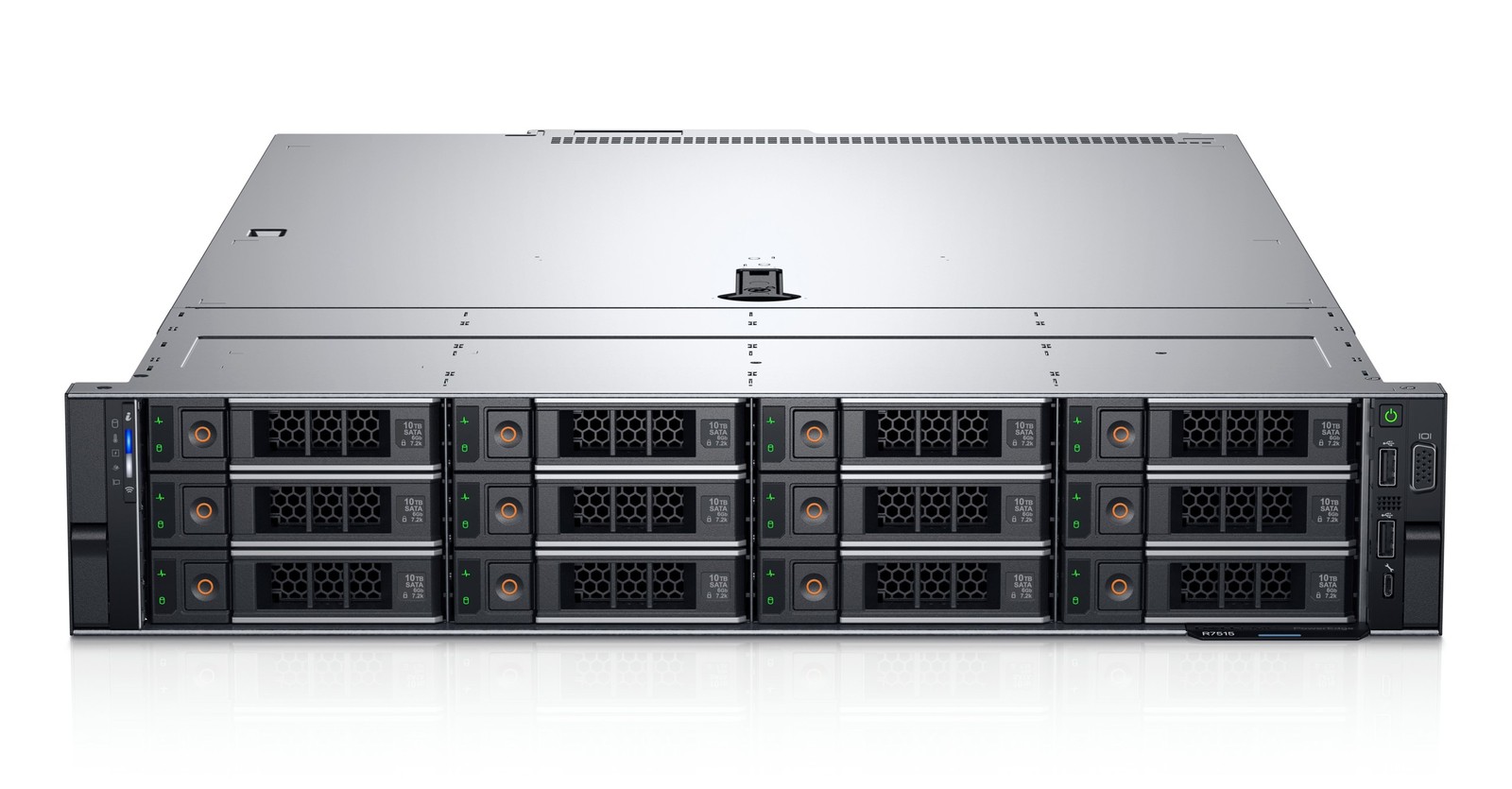 Server Dell R7515 12×3.5″ EPYC 7543P 256GB RAM H730P 2x10GbE 2xPSU rails bezel