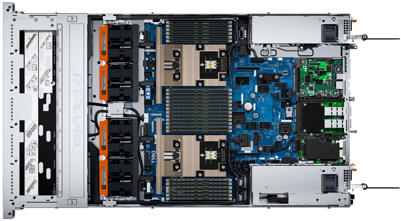 DELL PowerEdge R6625 1U EMC Server H965i 1400W No CPU / Disk / RAM For EPYC 9004