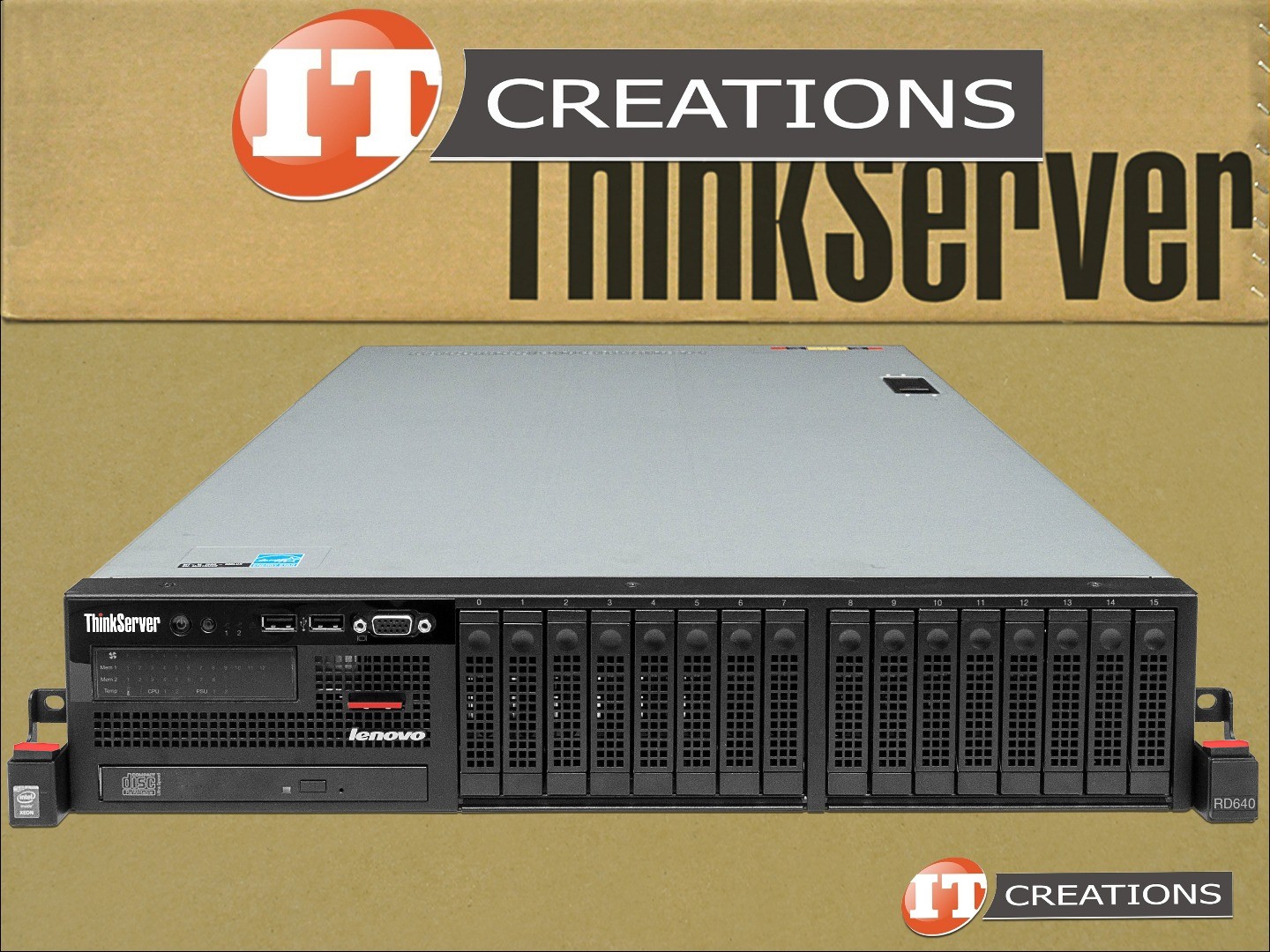 LENOVO THINKSERVER RD640 E5-2620V2 2.10GHZ 16GB DDR3L-1600MHZ 12 X 400GB SSD