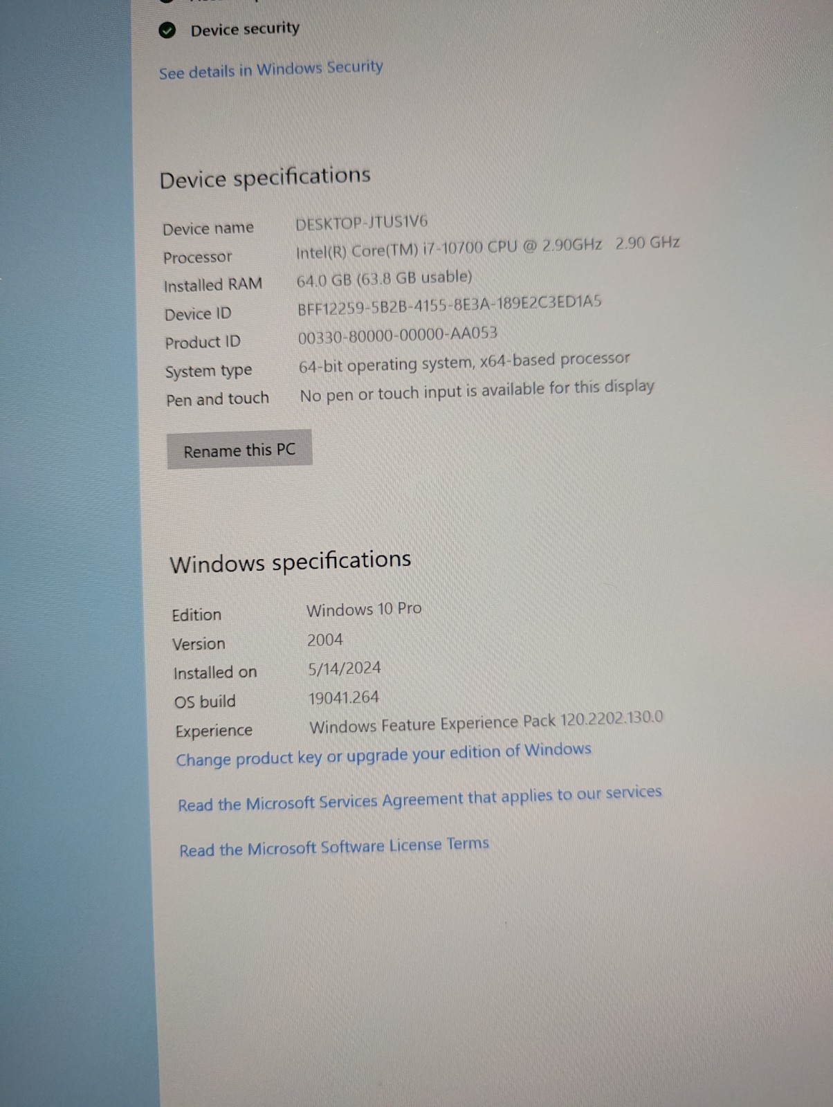Stealth SR-2501 2U Rackmount Server Intel I7-10700 64GB Ram 4TB HDD Win10PRO
