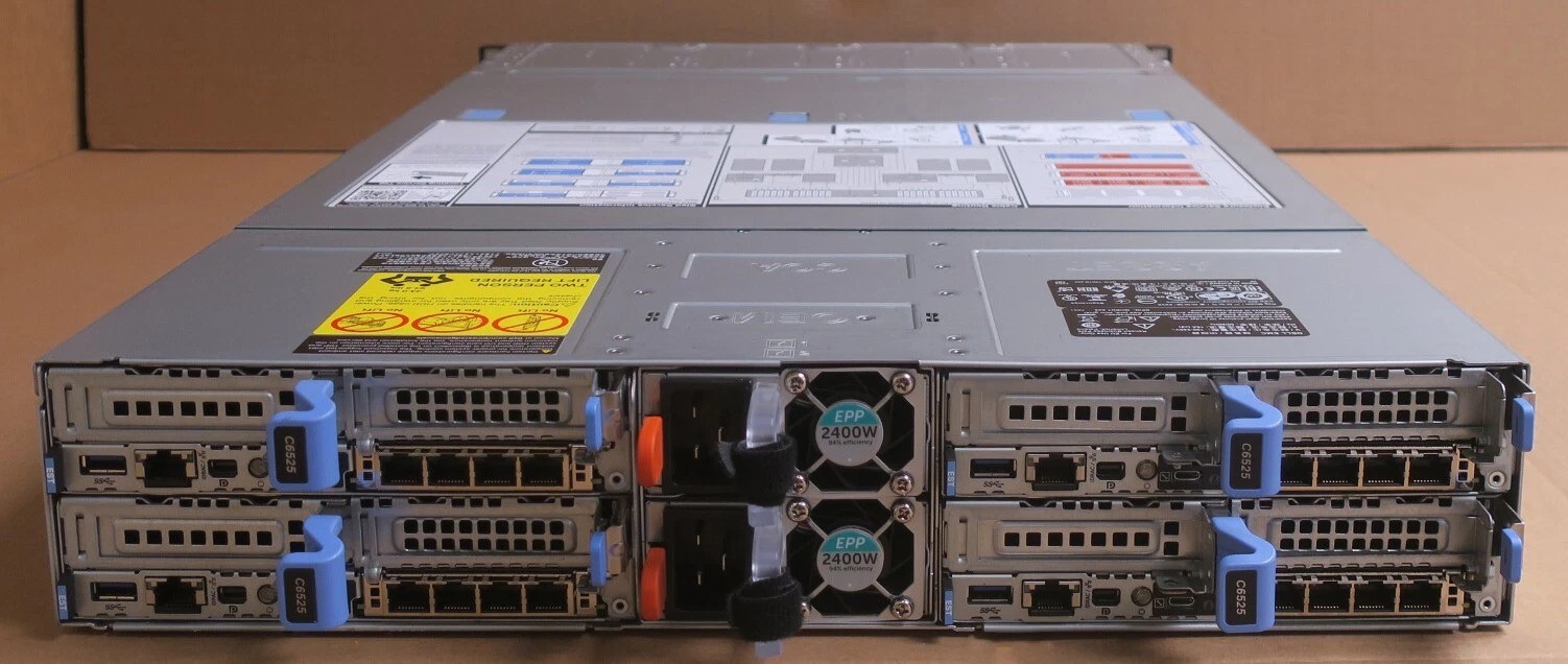 Dell C6400 24×2.5″Server/4xC6525 Node Support EPYC 7002/7003 CPUx8 2x1600W 2U