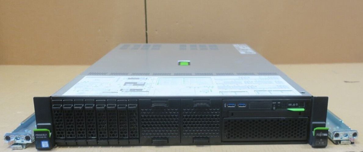 Fujitsu Primergy RX2540 M4 2x 8C Silver 4110 2.1GHz 192GB Ram 8x 2.5″ Bay Server