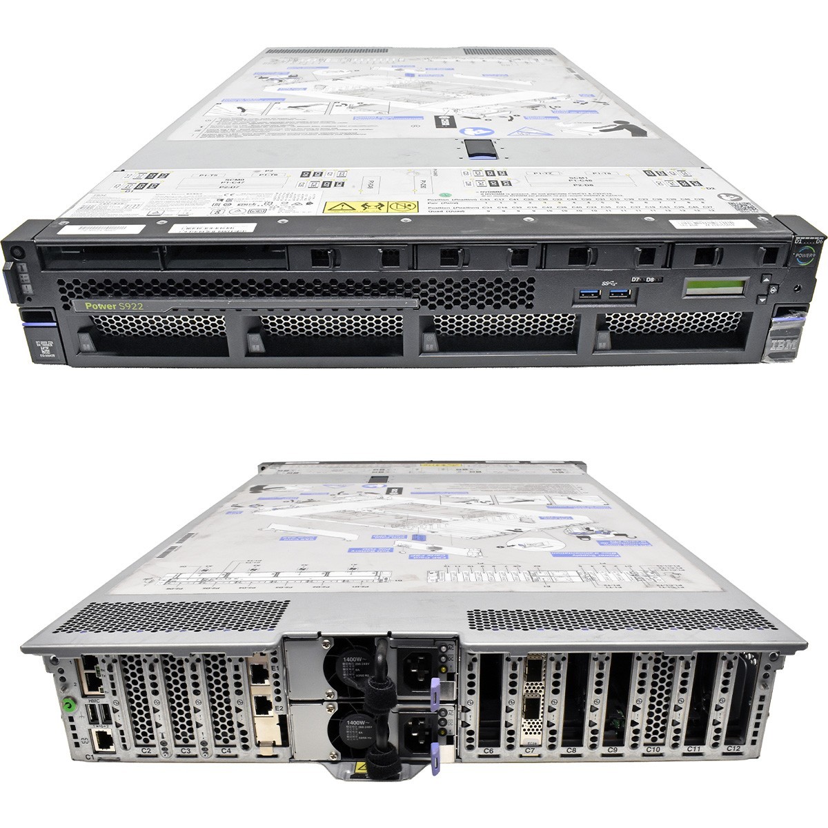 IBM Power S922 Server 2x Power9 CPU 4C 0GB PC4 8x SFF 2.5 2U 2-Port SFP28 25GbE