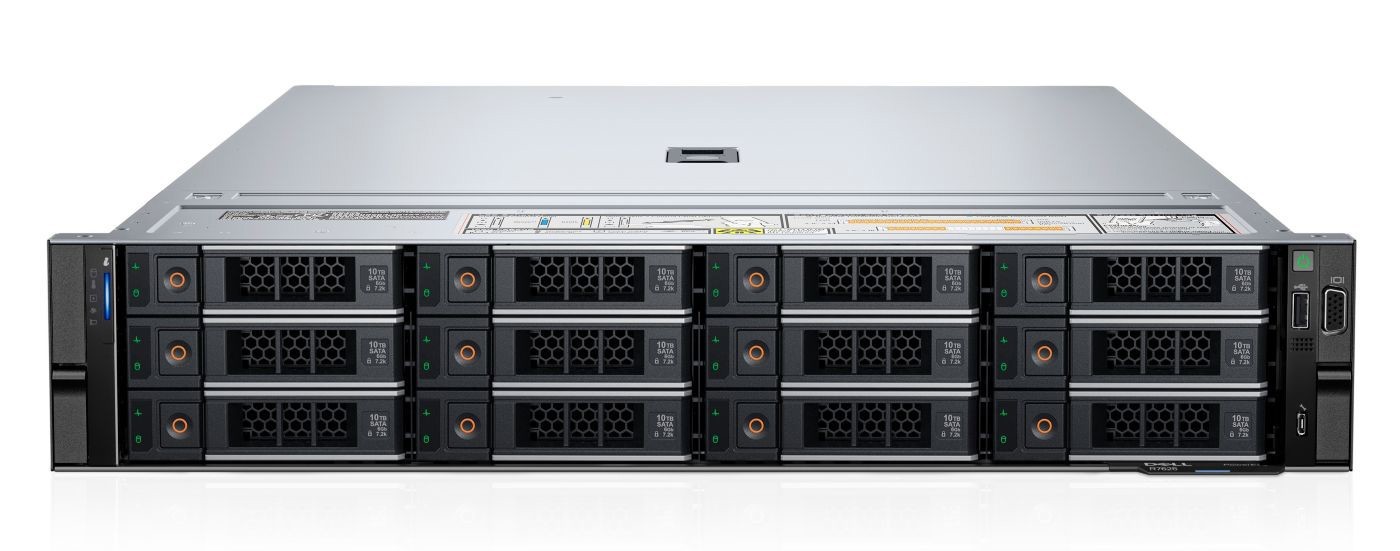 Server Dell R7625 12×3.5 + 4xE3.s EPYC 9124 1024GB H355 12x10TB 4×3.84TB 2x25GbE