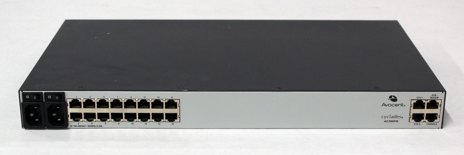 Avocent ACS6016MDAC 16 Port Console Server w/ Dual Power Supply, Built-in Modem.