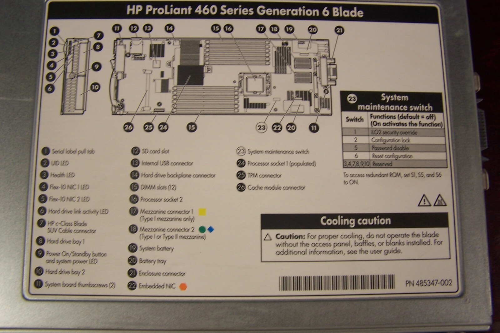 HP PROLIANT 460 SERIES GENERATION 6 BLADE 146 GB SERVER BL460C 507119-003