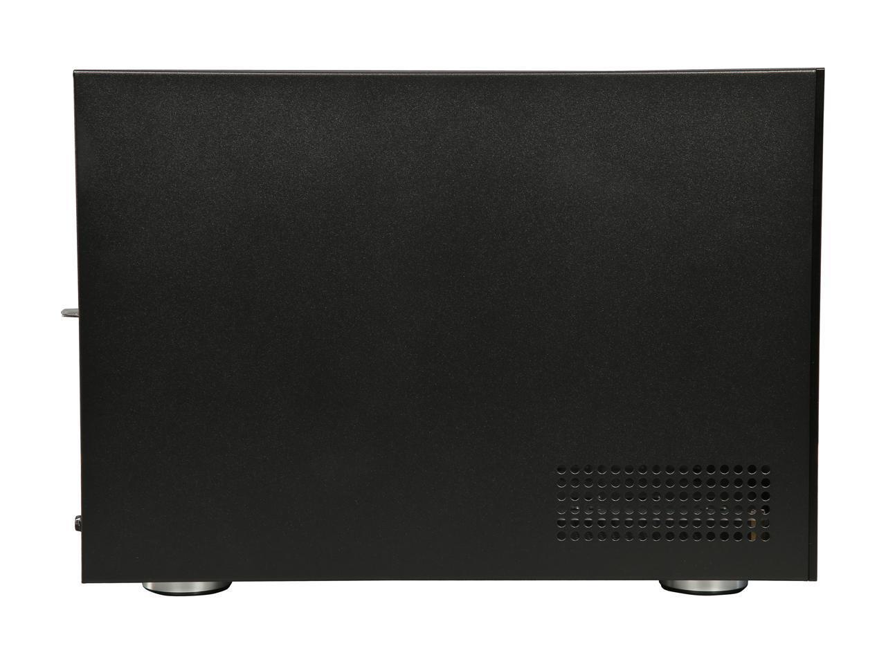 S-35-B5BL Black Aluminum / Steel Tower Compact Stylish 5 x 3.5″ Hotswap mini-ITX