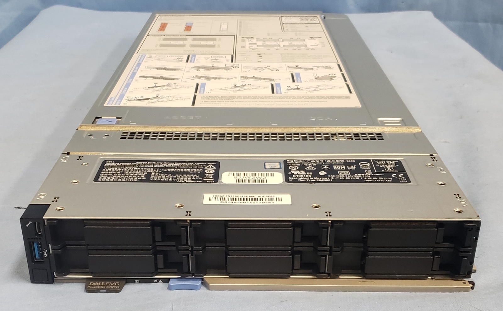 Dell MX740c Barebones CTO Blade Server- 2x Heatsink, H730p, QLogic 41232 10G