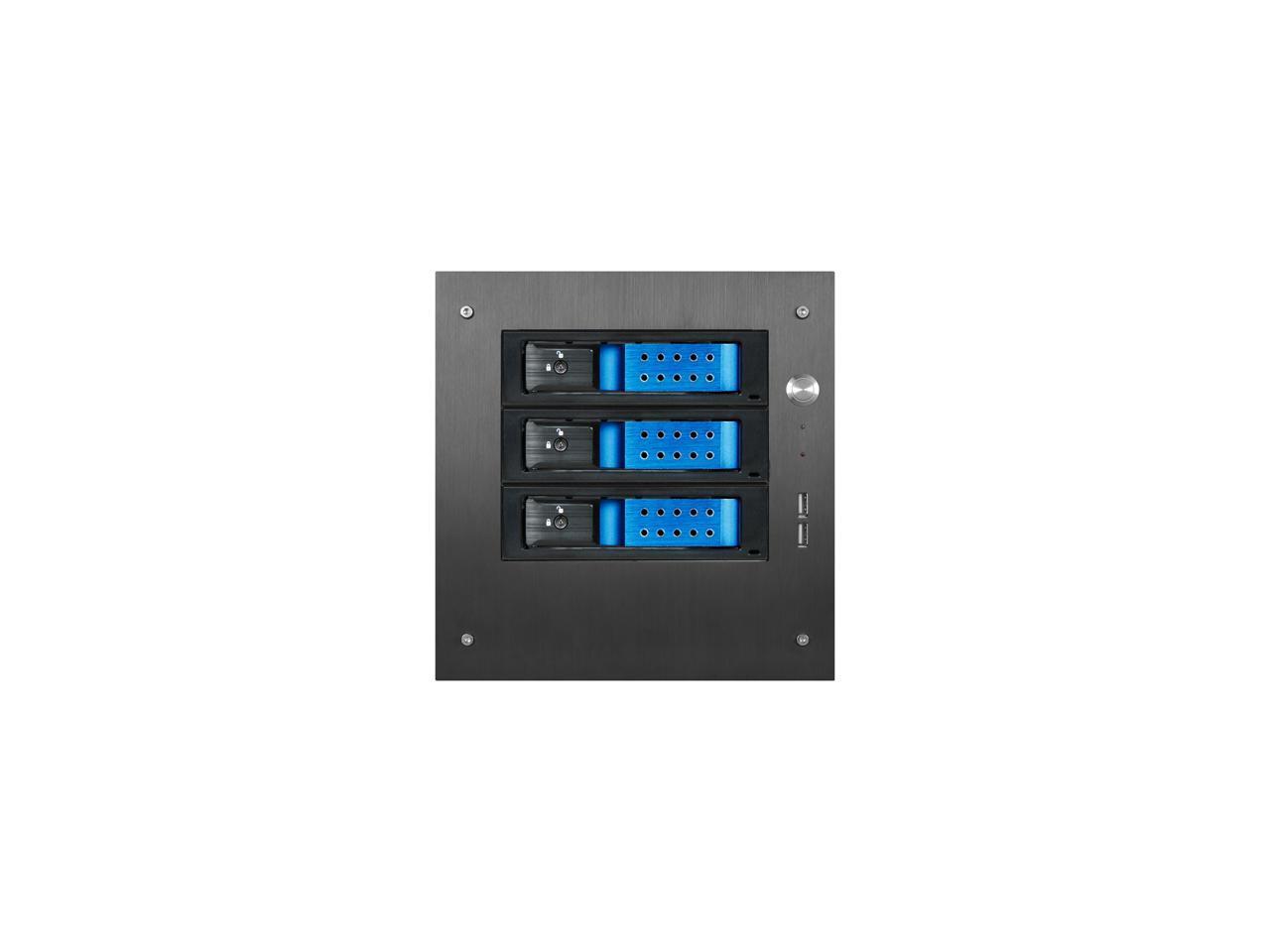 iStarUSA S-35-3DE1BL Black Aluminum / Steel Tower Compact Stylish 3x 3.5″ Hotswa