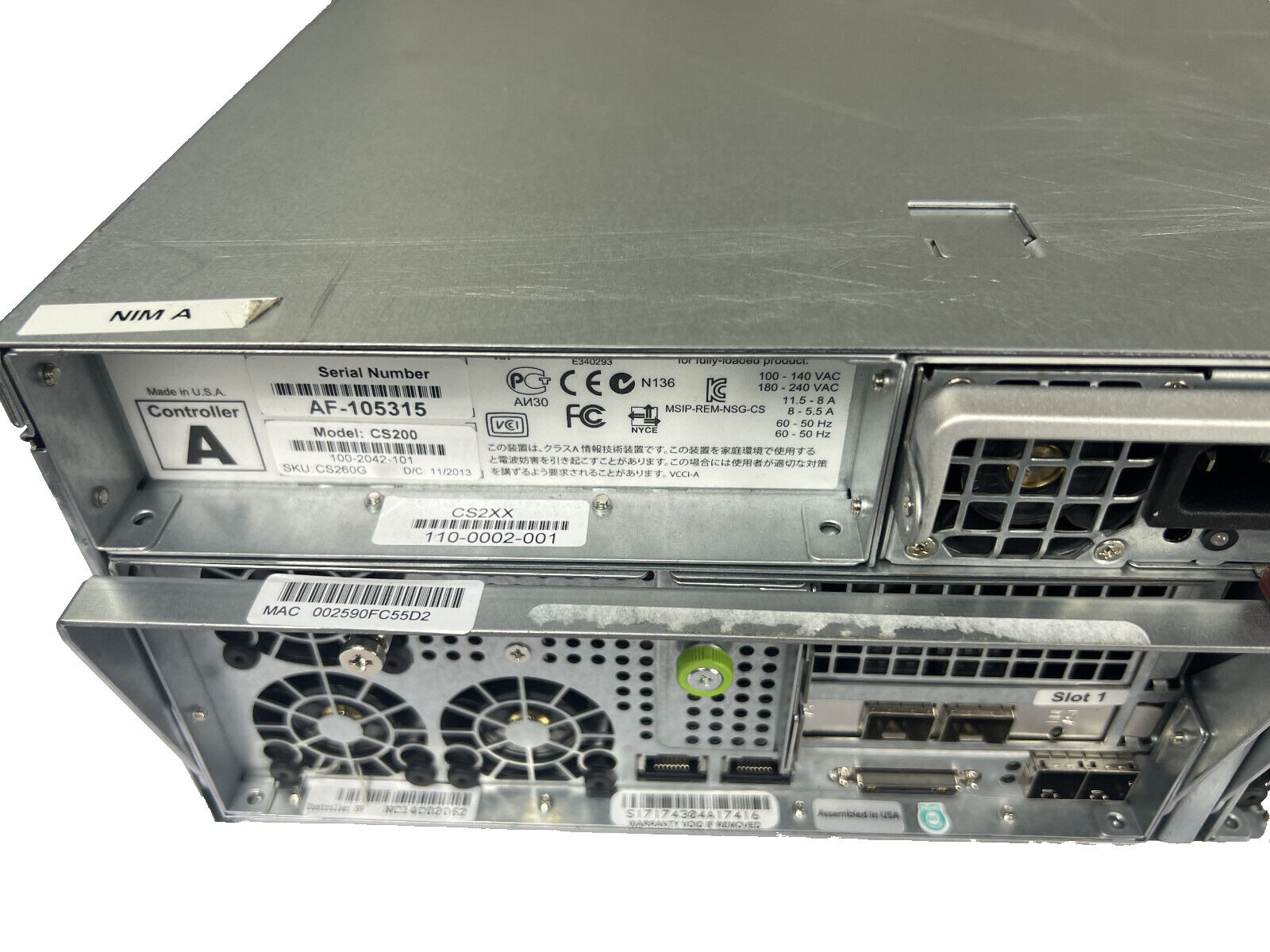 Nimble CS200 with 2x X9DBS-F with 2x E5-2470v2 2.40GHz 84GB DDR3 MEM READ