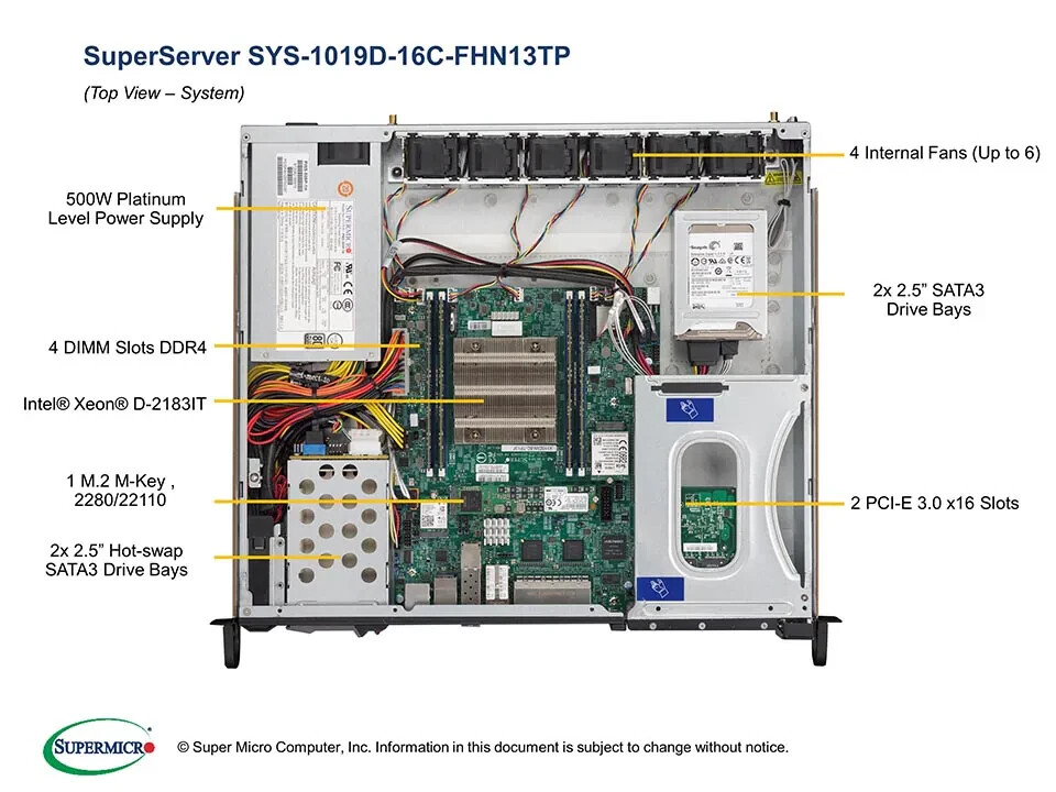 Supermicro SYS-1019D-16C-FHN13TP Server with 16-Core CPU NEW IN STOCK 5 Year Wty