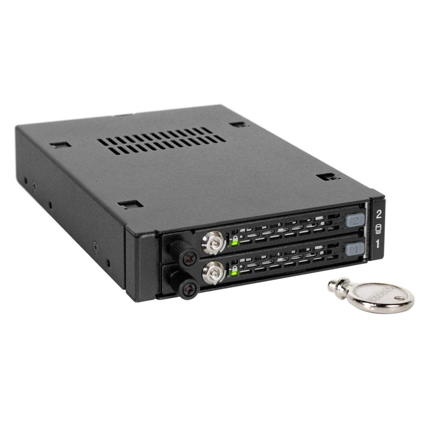 ICY DOCK Rugged Full Metal 2 x 2.5” SATA/SAS HDD & SSD Mobile Rack for Ext