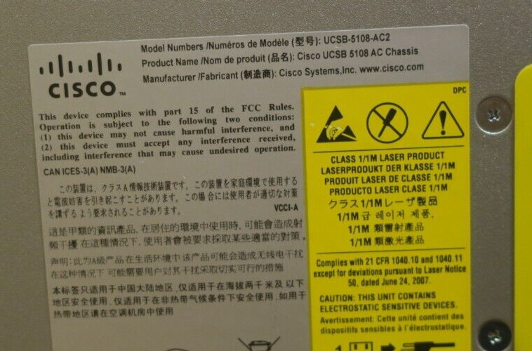 Cisco UCS 5108 Chassis + 7x B200 M5 2x Scalable CPU 24-DIMM CTO Blade Servers