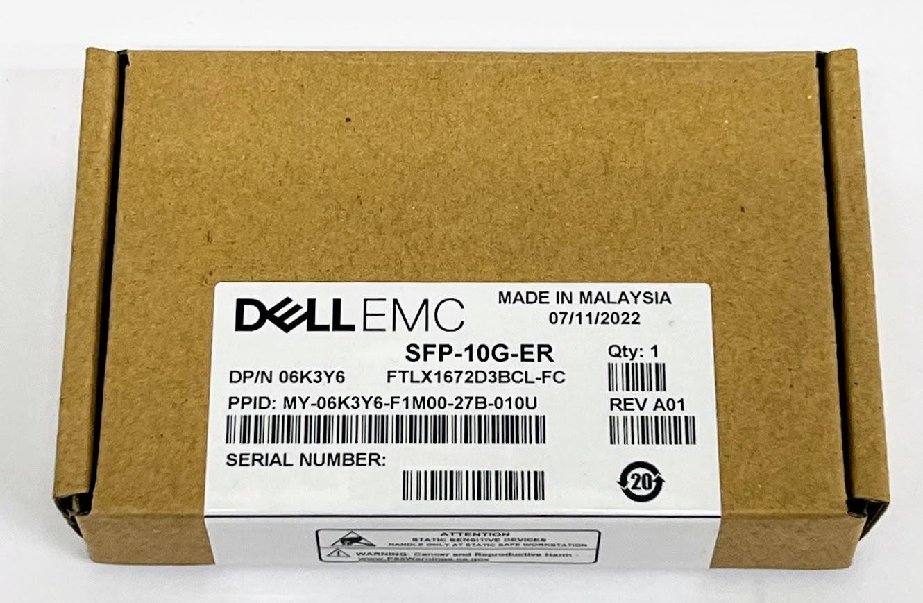 Dell 06K3Y6 SFP-10G-ER 10Gb 40KM 1550nm SFP+ SMF LC Transceiver