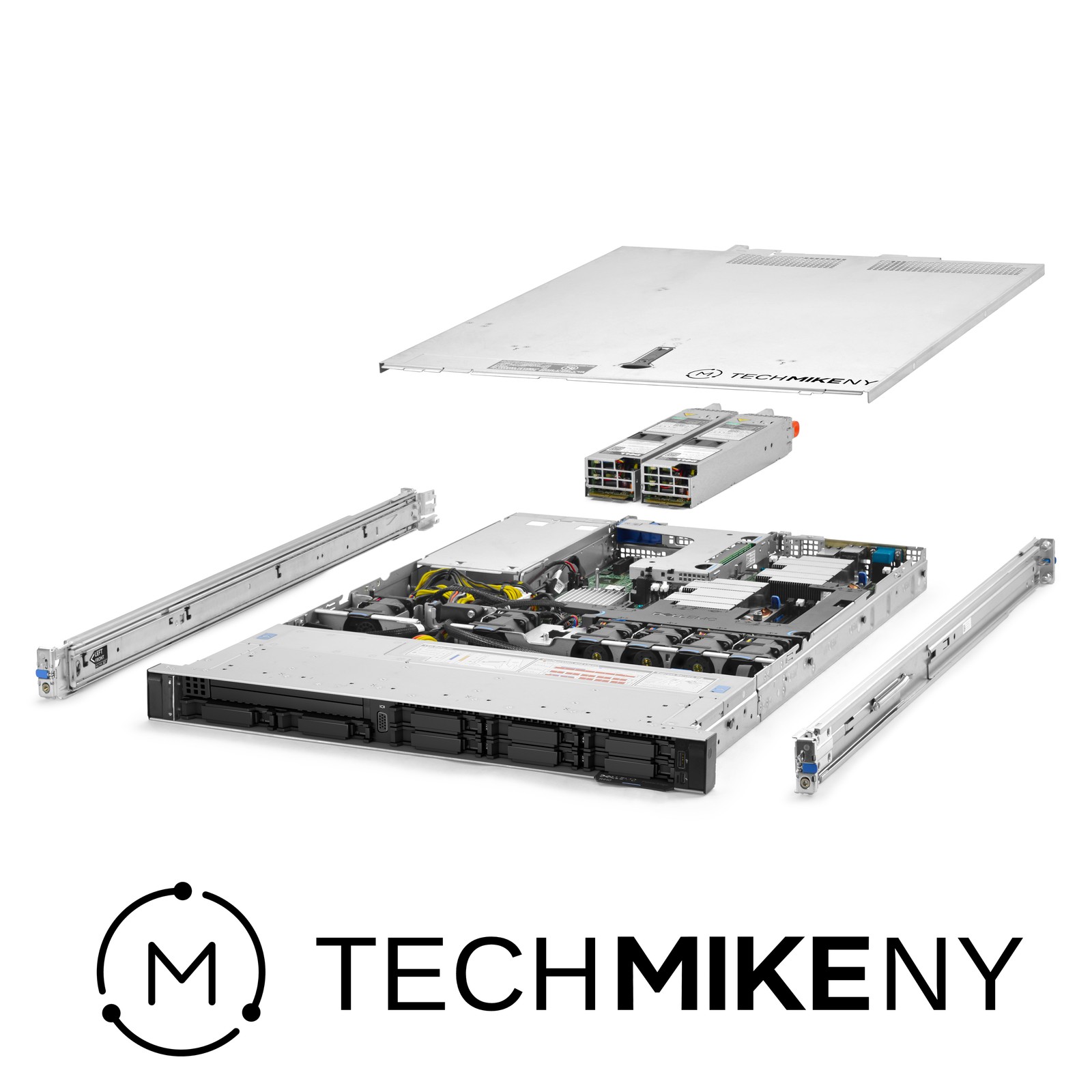 Dell PowerEdge R440 Server 8B 3.30Ghz 8-Core 32GB RAM + 960GB SATA SSDs + Rails