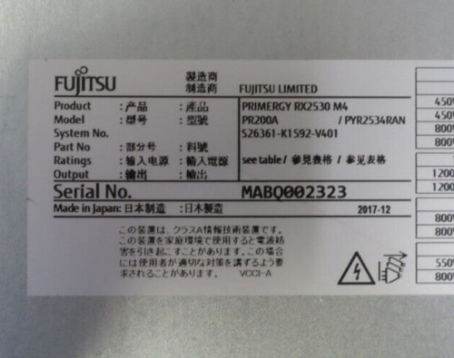 Fujitsu Primergy RX2530 M4 Twelve-Core Gold 5118 32GB RAM EP420i RAID 1U Server