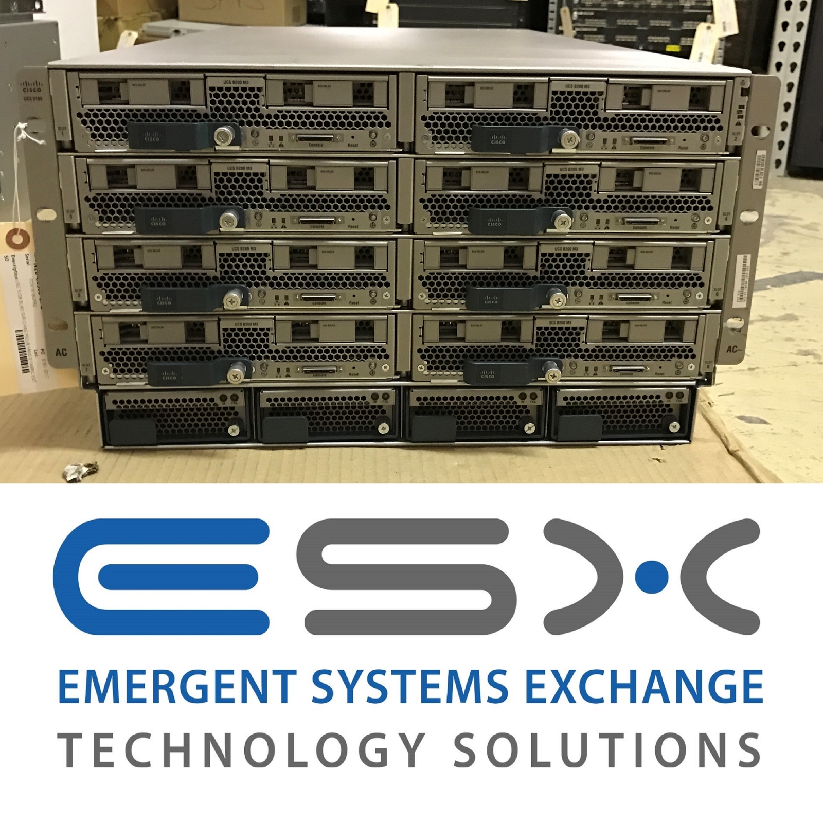 Cisco UCS 5108 Blade Chassis w/ 8x B200 M4 2x 12 Core E5-2670v3 2.3GHz 256GB RAM