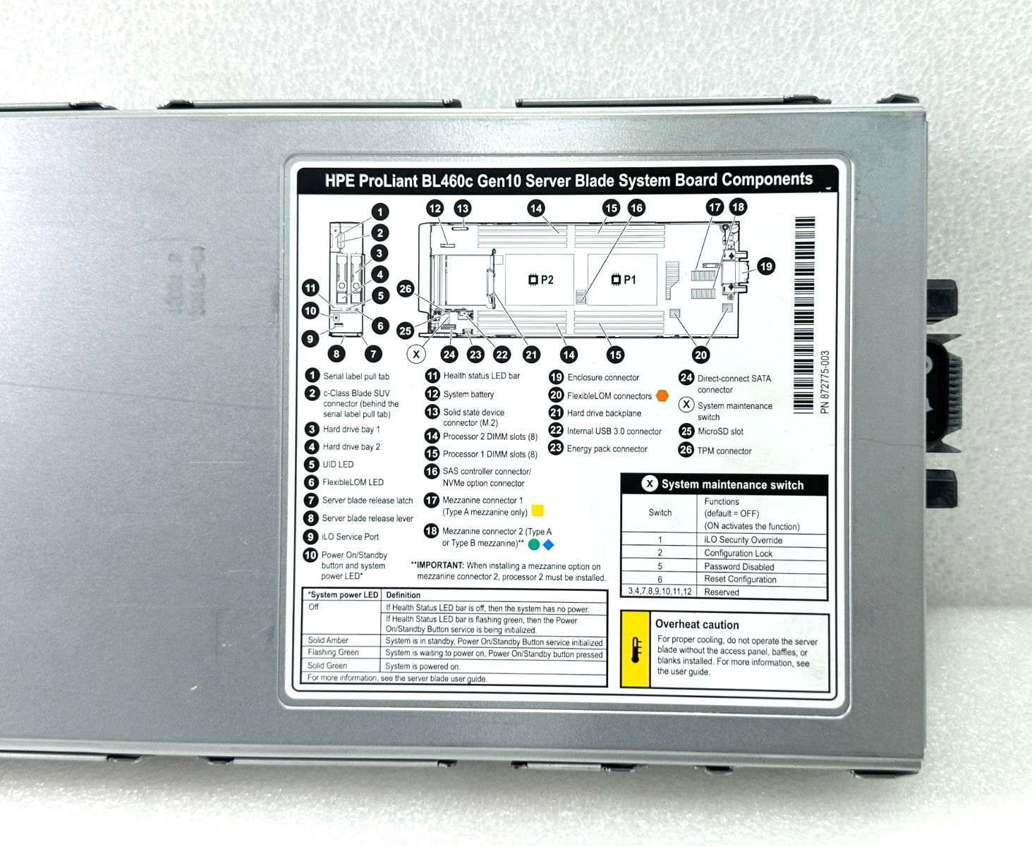 HP ProLiant BL460c Gen10 Barebones System P204i-b No RAM/HDD/CPU Blade Server 🚚