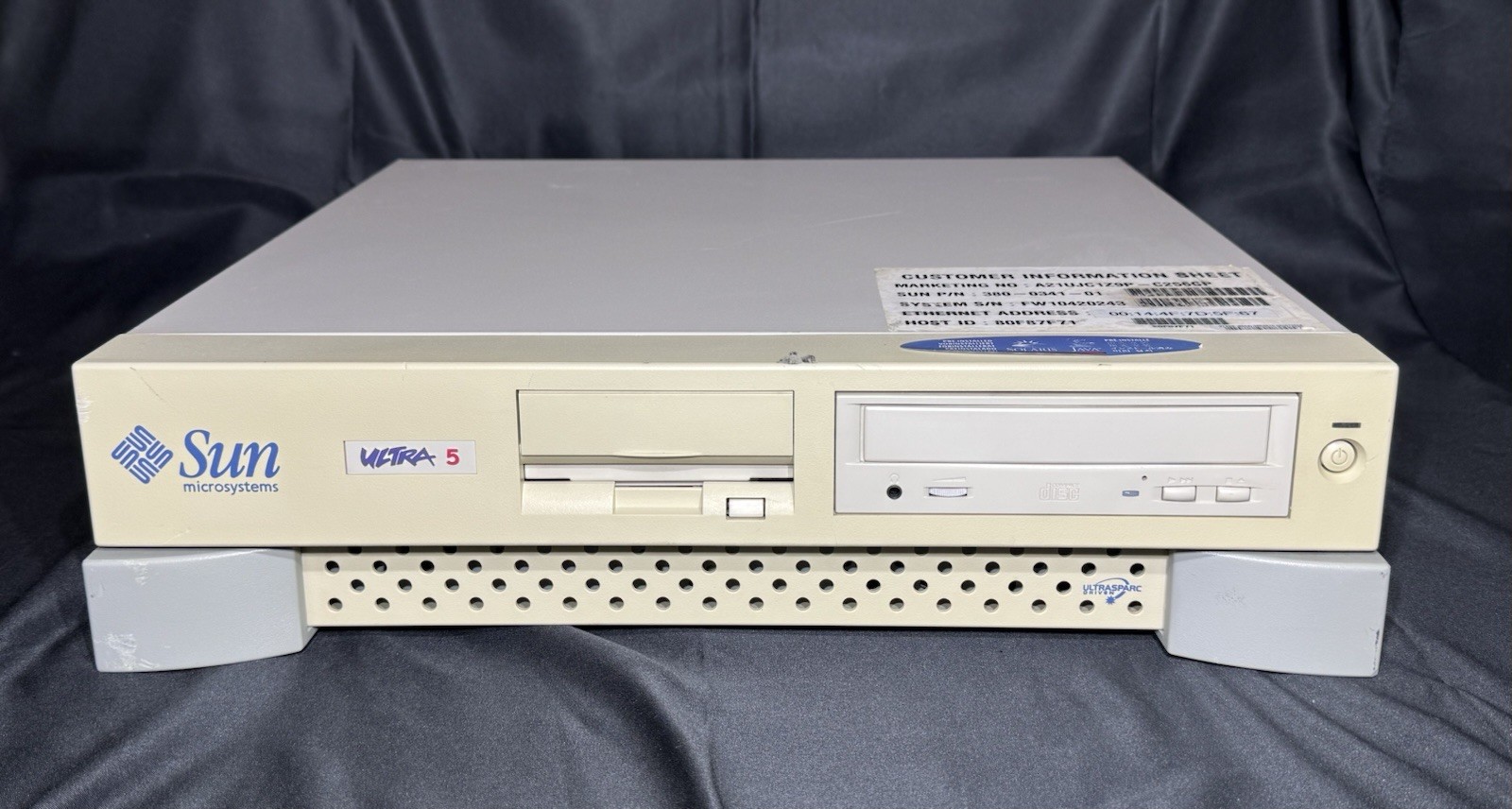 Sun Ultra 5 Workstation, 400MHz, 384MB, 20GB HDD, CD, SunFast Ethernet X1033A