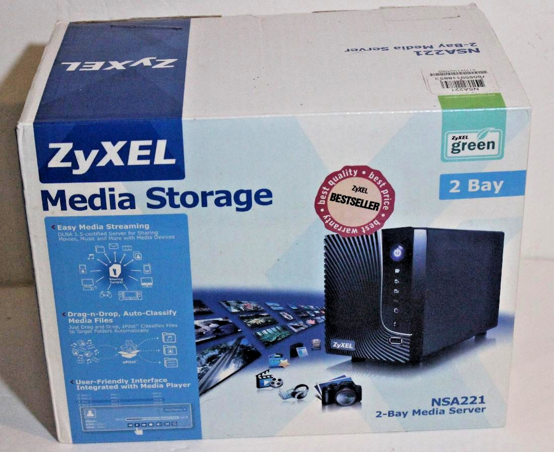 ZyXEL 2-Bay Power Media Server NSA221 NOS (READ DESCRIPTION)