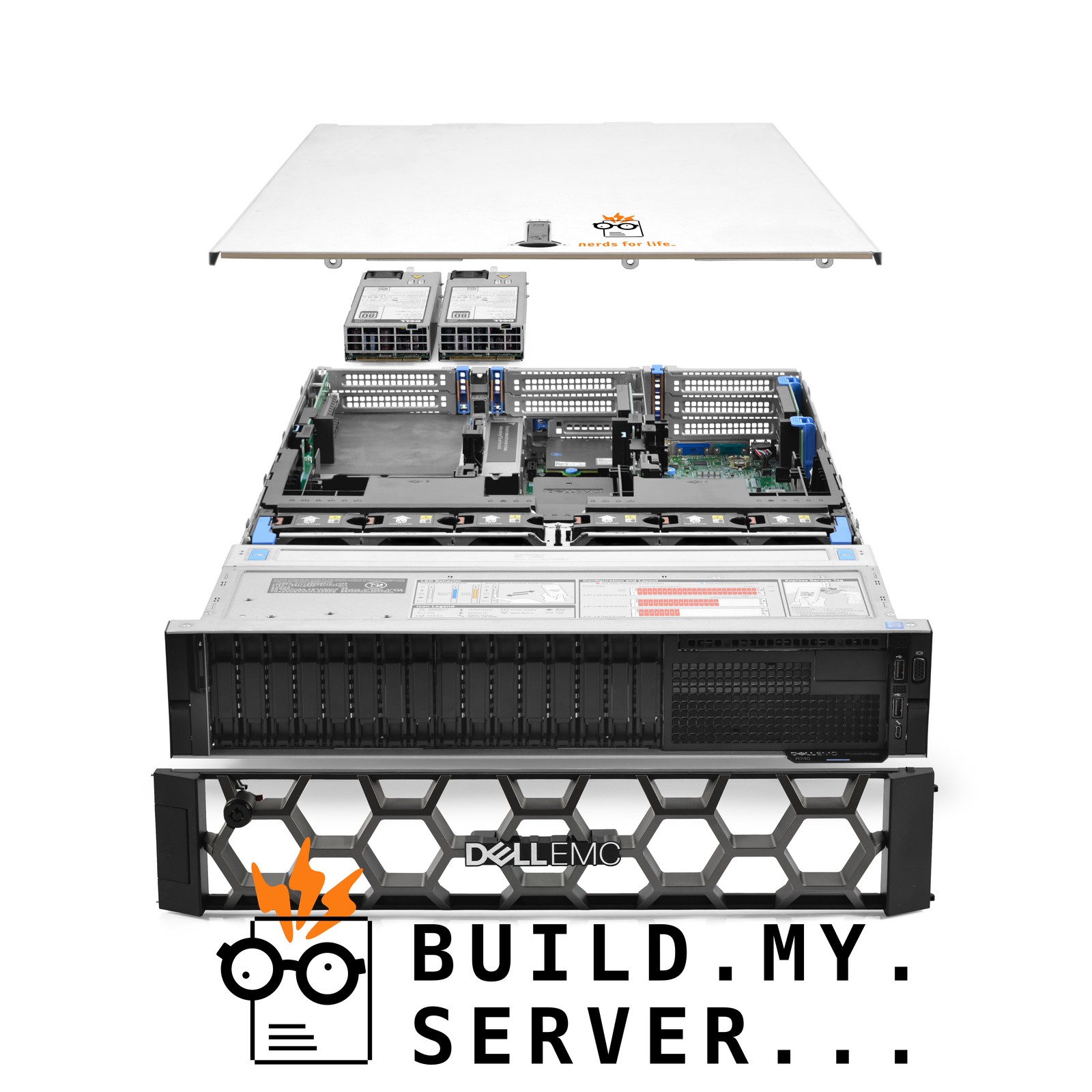 Dell PowerEdge R740 16B SFF Server 2.10Ghz 48-Core 256GB RAM + 16x Caddies Bezel