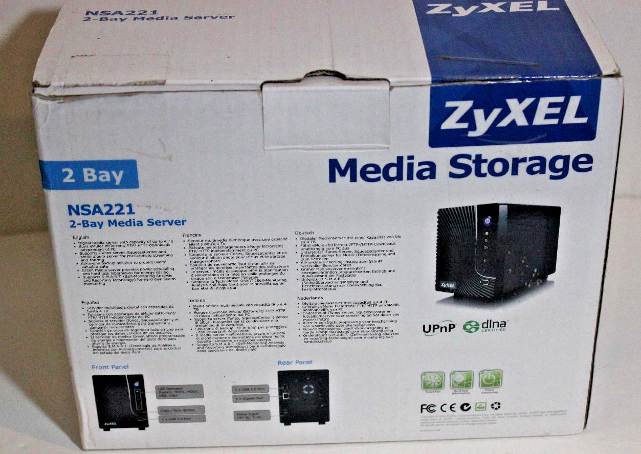 ZyXEL 2-Bay Power Media Server NSA221 NOS (READ DESCRIPTION)