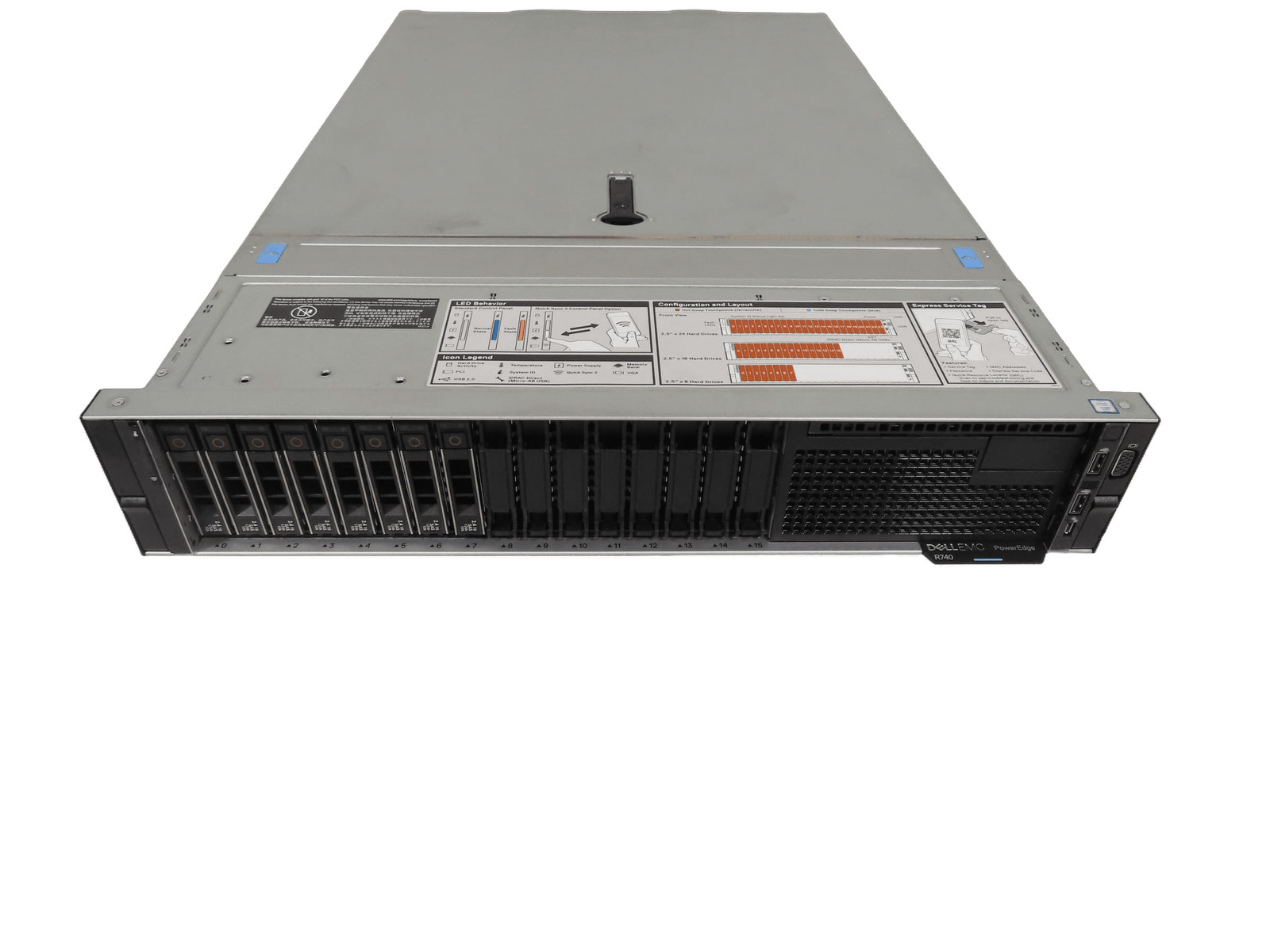 Dell PowerEdge R740 16SFF 2x Gold 5120 2.2GHz 128gb H740p 8x Trays